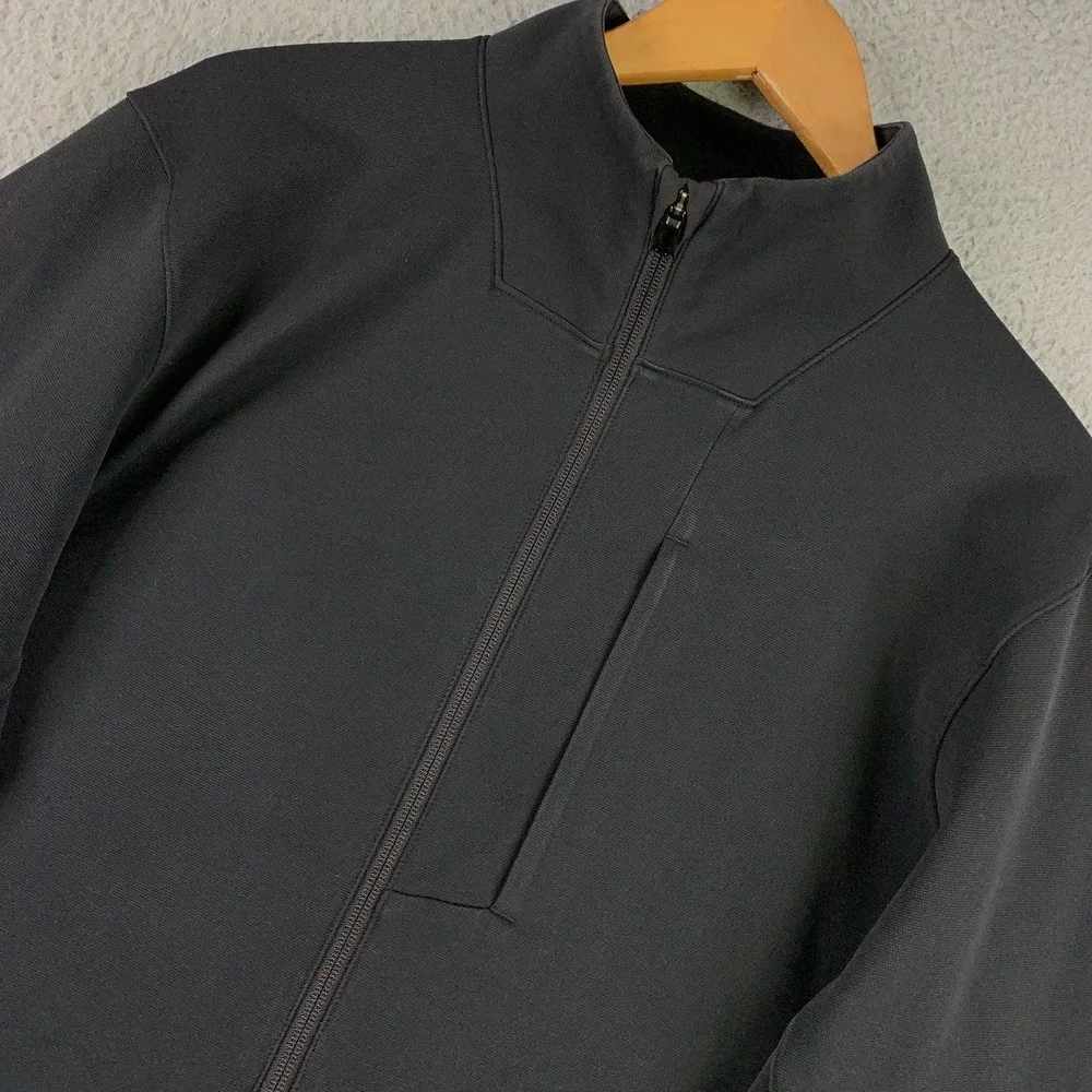 Lululemon Sojourn Jacket Mens XL Black Full Zip Warpstreme Stretch Workout Track